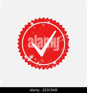 Distressed Checkmark Stamp 7 Stock Vector