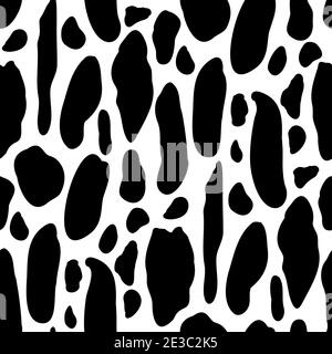 Random bovine or cow spots hand drawn design.Seamless pattern dalmatian ...