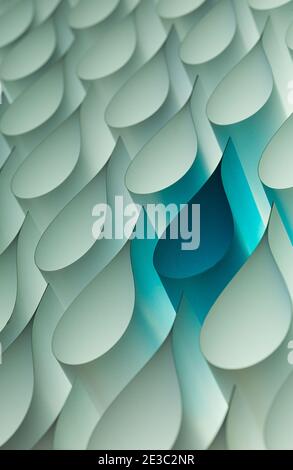 Conceptual image made of handmade paper water drops. Stock Photo