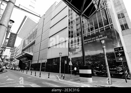 JOHANNESBURG, SOUTH AFRICA - Jan 05, 2021: Johannesburg, South Africa - February 29, 2012: Exterior view of Sandton Convention Centre from Maude Stree Stock Photo