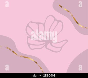Abstract floral pink template, vector simple background Stock Vector