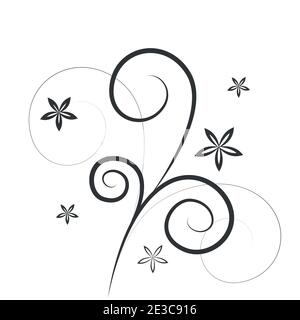 tendril with flowers floral design on white background vector illustration EPS10 Stock Vector