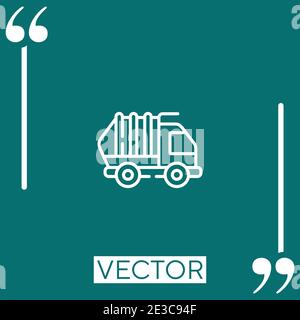 trash truck vector icon Linear icon. Editable stroke line Stock Vector