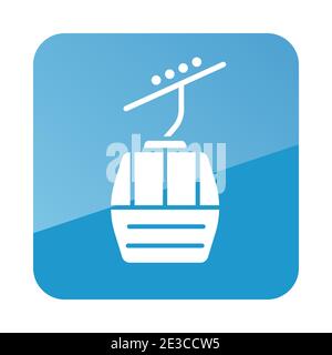 Ski lift gondola flat vector icon. Graph symbol for travel and tourism web site and apps design, logo, app, UI Stock Vector