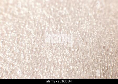 Macro plastic foam texture in white. Selectiv focus Stock Photo