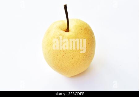 Chinese pear healthy fruit on white background Stock Photo