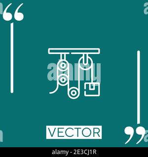 pulley vector icon Linear icon. Editable stroke line Stock Vector