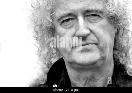 Brian May, former Queen guitarist, campaigning at the Protest Against the Failing Badger Cull Policy, Westminster, 8th Sept 2015 Stock Photo