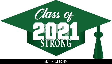 Class of 2021 Graduation Graphic Green Stock Photo - Alamy