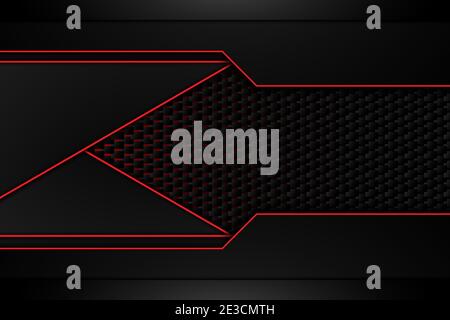 red and black abstract corporate banner design abstract  on grid background. Vector illustration Stock Vector