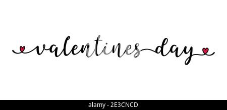 Handwritten VALENTINES DAY quote as logo. Script Lettering for greeting card, poster, flyer, banner.  Stock Vector