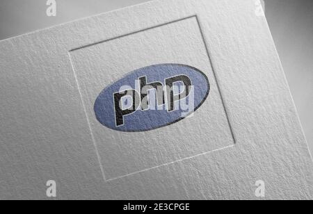 php logo paper texture illustration Stock Photo