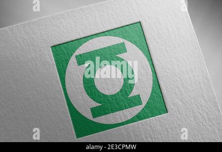 green lantern logo paper texture illustration Stock Photo