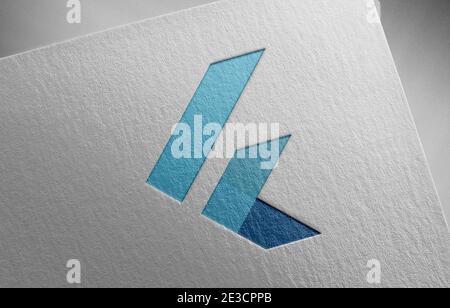 flutter logo paper texture illustration Stock Photo