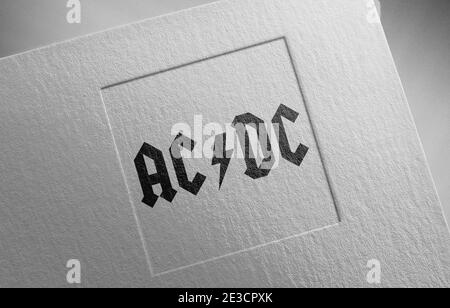 ac/dc logo paper texture illustration Stock Photo - Alamy