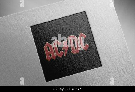 ac/dc logo paper texture illustration Stock Photo - Alamy