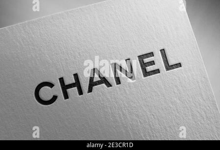 chanel logo paper texture illustration Stock Photo