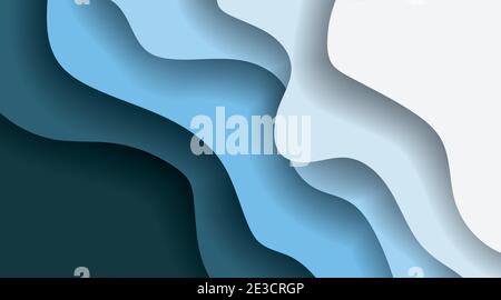 overlapping wave background. deep sea vector design illustration Stock Vector
