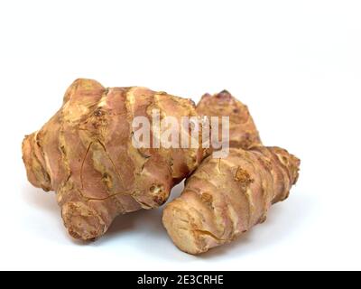 Jerusalem artichoke, against white background Stock Photo