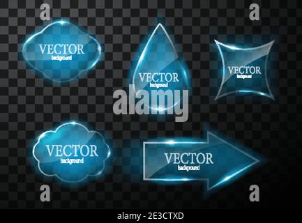 Glass vector button plane. Easy editable background Stock Vector