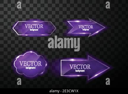 Glass vector button plane. Easy editable background Stock Vector