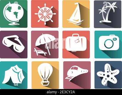 Travel and Tourism Icon Set Vector Illustration Stock Vector