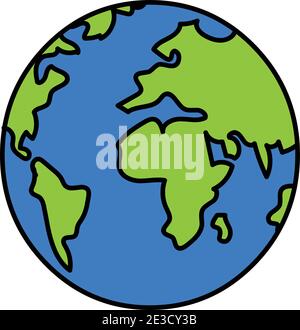 Flat planet Earth icon. Vector illustration for web banner, web and mobile, infographics. Stock Vector