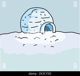 Igloo on icy ground stock illustration , Vector Stock Vector