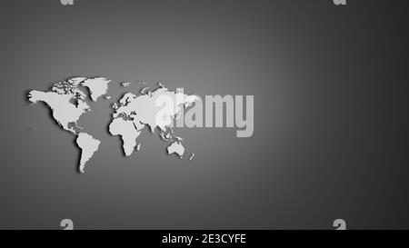 White World map on grey background Stock Photo