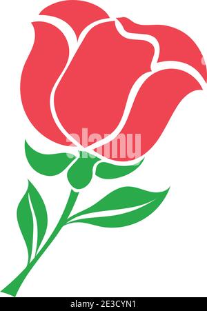 Pink Rose icon stock illustration Vector isolated in white background Stock Vector