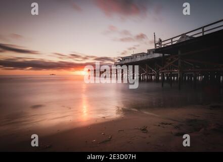 San Diego Pier with beautiful dreamy sunset Stock Photo