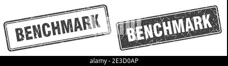 benchmark square stamp. benchmark grunge sign set Stock Vector
