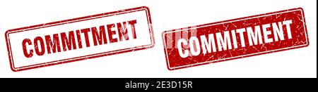commitment square stamp. commitment grunge sign set Stock Vector