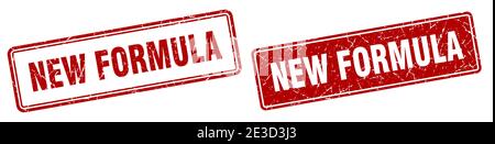 new formula square stamp. new formula grunge sign set Stock Vector