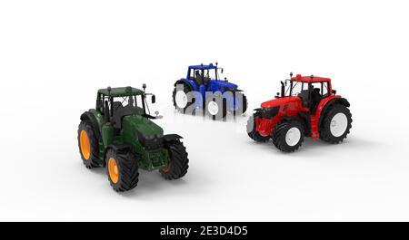 3D rendering of a tractor computer model machinery agriculture tool ...