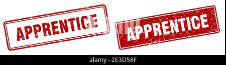 apprentice square stamp. apprentice grunge sign set Stock Vector