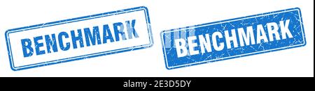 benchmark square stamp. benchmark grunge sign set Stock Vector