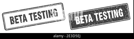beta testing square stamp. beta testing grunge sign set Stock Vector