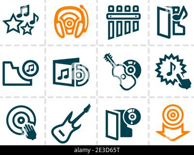 Vector minimalistic line music and audio icons set Stock Vector Image ...