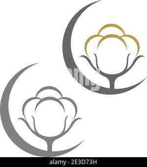 Cotton logo icon illustration vector design template Stock Vector
