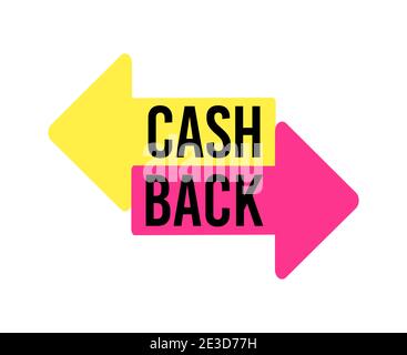 Trendy colorful cash back advertisement banner. Stock Vector