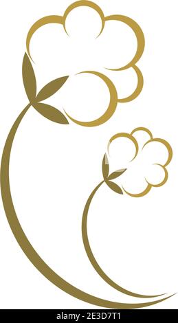 Cotton logo icon illustration vector design template Stock Vector