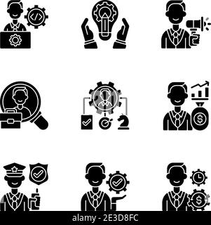 Organization & Structure Icons Black & White Sticker Set Big Stock ...