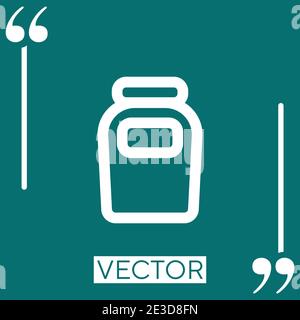 jam flask outlined labeled container vector icon Linear icon. Editable stroke line Stock Vector