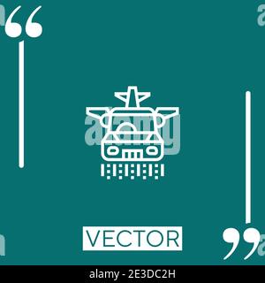 flying car vector icon Linear icon. Editable stroke line Stock Vector