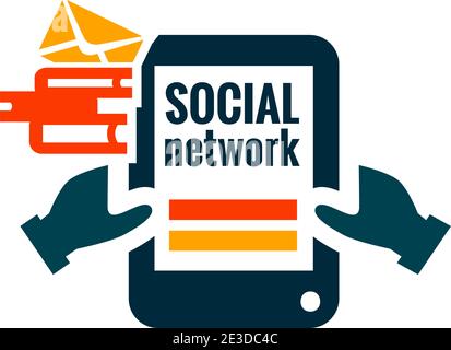 Elegant Social Network Icon on white background. Stock Vector