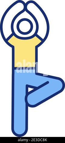 Yoga activities RGB color icon Stock Vector