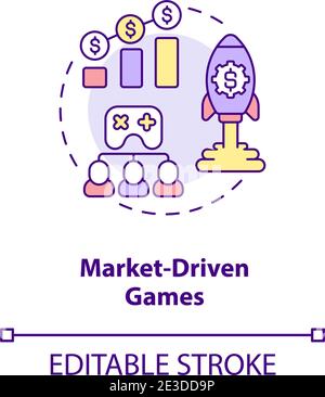 Market driven games concept icon Stock Vector