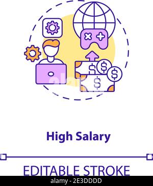 High salary concept icon Stock Vector