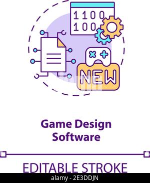 Game design software concept icon Stock Vector